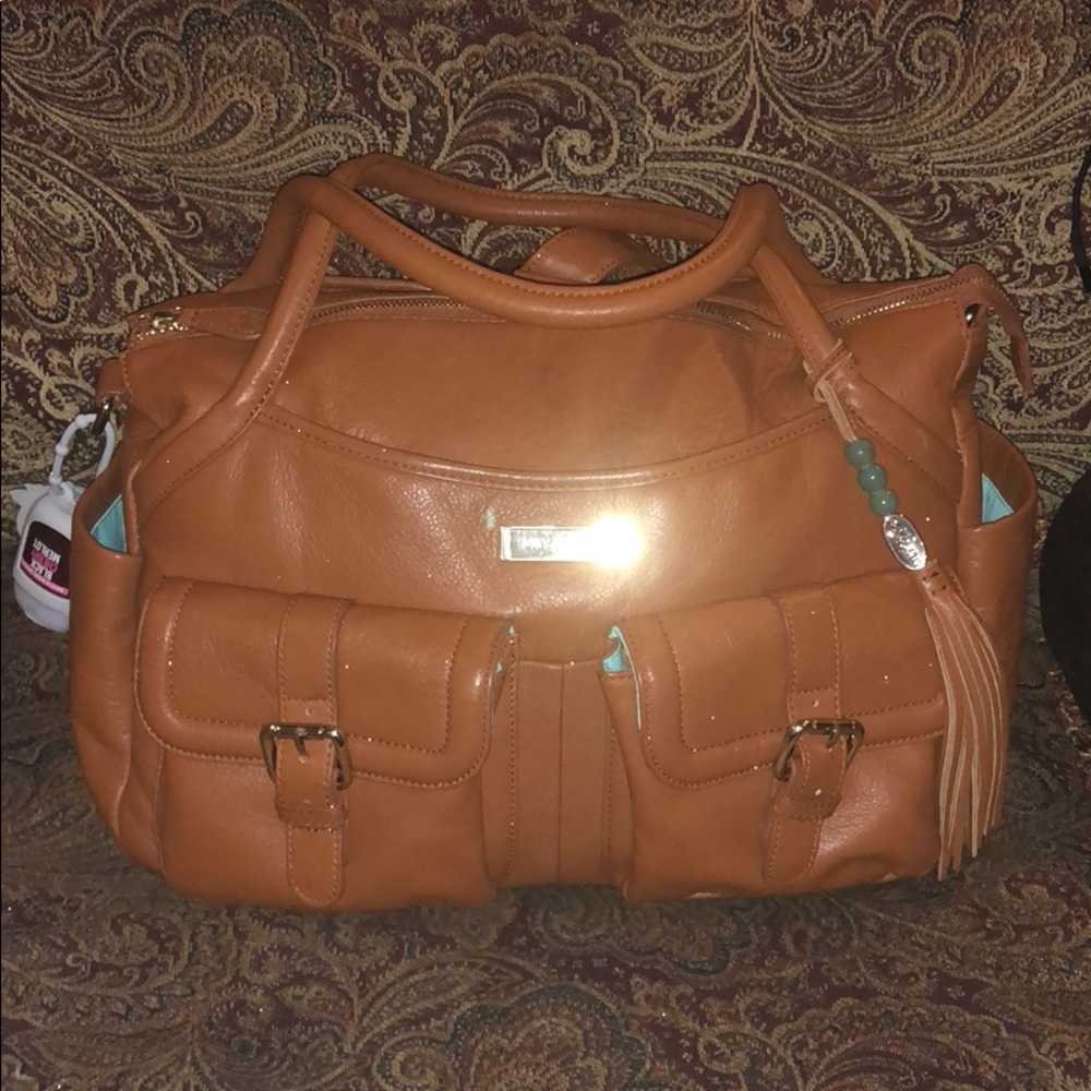 Lily and Jade Elizabeth diaper bag in camel.